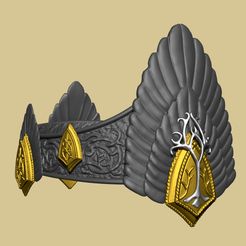 Final no brade on edge.jpg Aragorn's Crown, Lord of the Rings, Return of the King, 3D Printable .STL File