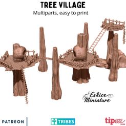 TREE VILLAGE Multiparts, easy to print PATREON | tipa, 3D file Star Wars Legion: Ewok sets for Endor!・3D print design to download