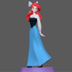 1.jpg 3D file ARIEL BLUE DRESS LITTLE MERMAID DISNEY princess ANIMATION 3D PRINT・Template to download and 3D print, figuremasteracademy