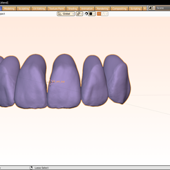 eee THE Object Mode v) View Select Add Object le + ¥ Fee: “Ay select [Zoom view ‘Lasso Select OBJ file FREE FREE tooth library・3D printer model to download