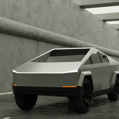 1.png Datei STL Sci-fi Elon Musk Tesla Cyber Truck 3d Modell・Modell für 3D-Druck zum herunterladen