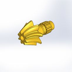 Helical Bevel Gear.JPG Télécharger fichier STL gratuit Engrenage conique hélicoïdal • Modèle à imprimer en 3D, hsampot
