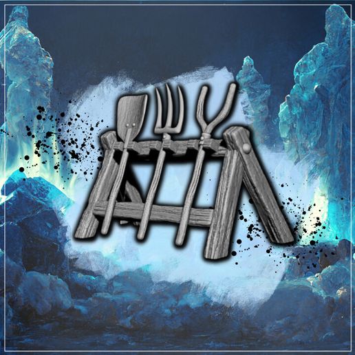 Farm Tool Rack 3D model