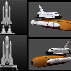 1.1.png Space Shuttle file STL for all 3D printer, two versions on platform and in the take-off phase lamp  scale 1/120 FDM 1/240 DLP-SLA-SLS