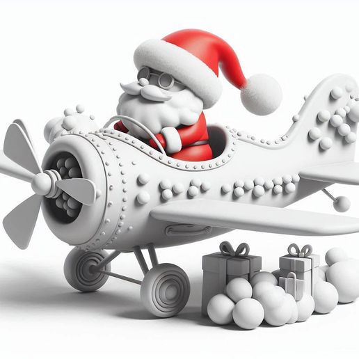 Santa's Christmas Biplane Toy - Holiday Decoration & Collectible
