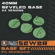 40MM BEVELED 5X DESIGNS Sewer Themed 28mm Scale Base Collection