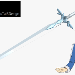 ewd.png 3D file Blue Rose Sword・Model to download and 3D print