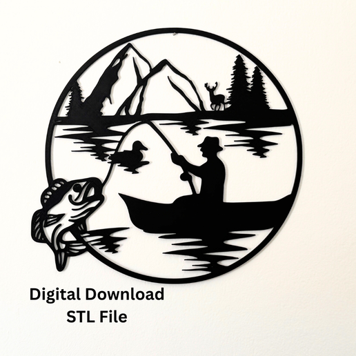 3D Printed Fishing Wall Art The Fish that Got Away Decor Fish Wall Decor