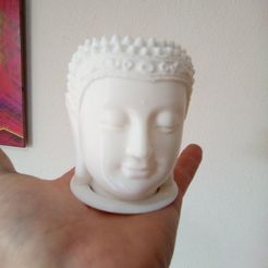 buda cabeza.jpeg STL file buddha head cactus pot・3D print design to download