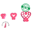 7772562_A_2.png Candy Cane Heart, Winter, New Year, 3 Sizes, Digital STL File For 3D Printing, Polymer Clay Cutter, Earrings, Cookie, sharp, strong edge