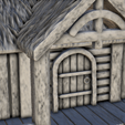 11.png Medieval house with terrace and thatched roof (1) - Warhammer Age of Sigmar Alkemy Lord of the Rings War of the Rose Warcrow Saga