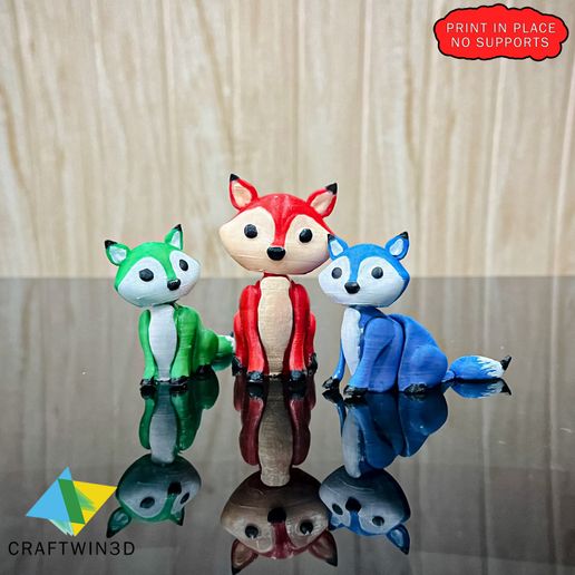 Articulated-Fox-3.jpg 🦊Print in place Articulated Fox  🦊movable head hands tail no supports