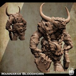 3d-printable-minotaur-miniature-2.jpg Support Free brute Minotaur Miniature Mannarak Bloodhorn