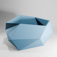 Faceted-Low-Poly-Planter-Short-Variant.png Jardinière à facettes en polyéthylène - Variante courte