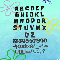 Screenshot_4.png STL file SPONGE BOB FONT letter éponge・3D print object to download