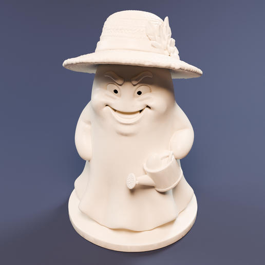 Gardener Ghost Tea Light Holder, Straw Hat and Watering Can, Halloween Decor (STL File)