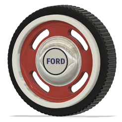 RRA-Checkers-Token-FORD.png Checkers / Draughts Game Piece - To Resemble old Ford Wheel