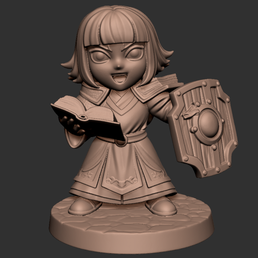 Divine Scholar – Chibi Fantasy Cleric (3D Printable)