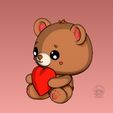 pic5.jpg Teddy Bear with red heart 3d Model