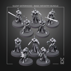 CultsDesign-12.png 3D file Silent Sisterhood basic infantry bundle・3D printable model to download