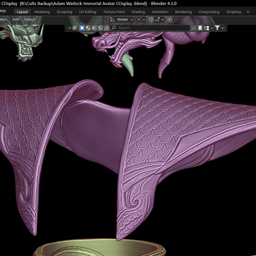 blender_2vlAyWw5EH.png Immortal Avatar Adam Warlock Costume, Marvel Rivals Cosplay Kit for 3d printing, ARmor, kitbash