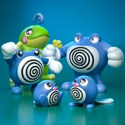 all.jpg STL file poliwag evolutions・3D printable design to download