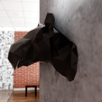low-poly-5.png Paraceratherium prehistoric low poly geometric Rhino mammal head wall mount statue STL