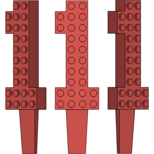 ONE NUM 1 LEGO Compatible Cake Topper 3D model