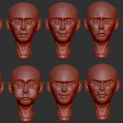 HEADS.png 3D-Datei Männliche Kopfgesten・Modell für 3D-Drucker zum Herunterladen, RoboDolly