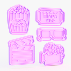 Screenshot_2.png 3D file Movie theme cookie cutter set of 5・3D printable model to download