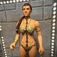 eS a = 4 PRINCESS LEIA SLAVE OUTFIT VINTAGE CUSTOM STAR WARS ACTION FIGURE, KENNER 3.75", JABBA'S PALACE DANCER, CUSTOM 1/18 FIGURE