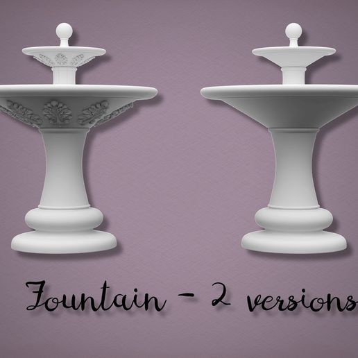 Romantic Dollhouse Fountain STL – Baroque Acanthus Garden Fountain (2 Versions, 1:12 Miniature)