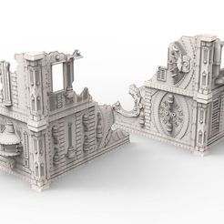 untitled45.jpg Fichier STL gratuit 2 6x6x6" Échantillon de bâtiment industriel pour le jeu de guerre・Design pour imprimante 3D à télécharger
