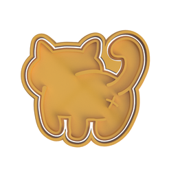 Puffy Cat Butt V2.png STL file Puffy Cat Butt Cookie Cutter・3D printing design to download