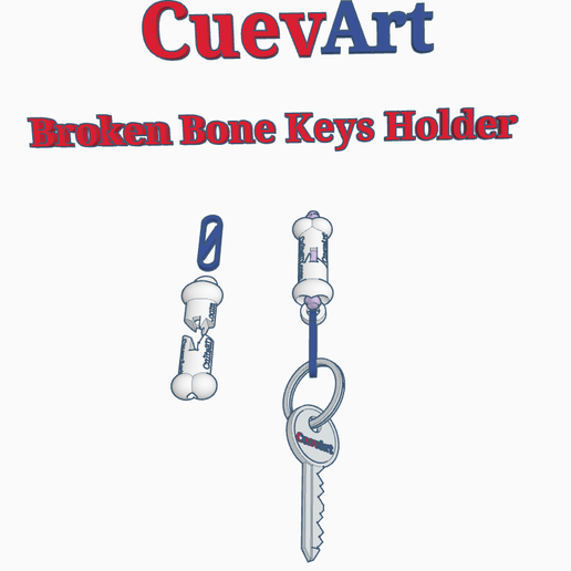 Broken Bone Keys Holder / Llavero De Hueso Roto / Llavero De Hueso Roto / Broken Bone Keys Holder 3D model