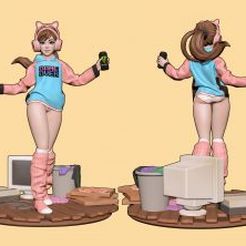 gamer-girl-3d-model-stl-1-600x222.jpg Free STL file Cute Gamer Girl・Model to download and 3D print