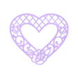 floral heart stencil.stl Floral heart decoration, heart stencil printable