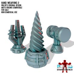 HAND WEAPONS 2 RBL3D'S ORIGINAL DESIGN MOTU ORIGINS COMPATIBLE FOR SALE NON COMERCIAL USE Fichier OBJ Armes à main 2 (compatible Motu Origins)・Modèle pour imprimante 3D à télécharger