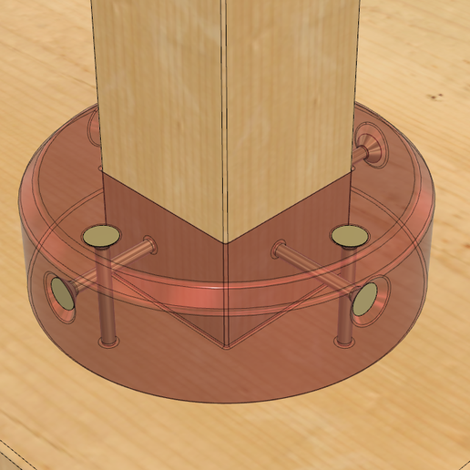 tranzparent.png Beam Format 70mm x 70mm Table Base Connector in .step and .stl format