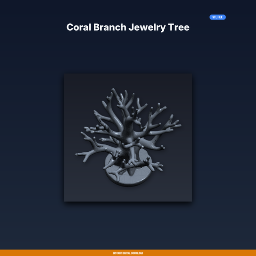 Coral Branch Jewelry Tree - 3D Printable STL File