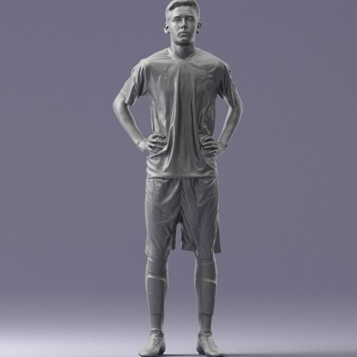 000315 Male Soccer Player with Hands on Hips 1114 3D model