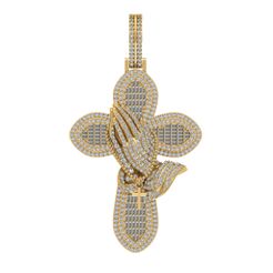 1.jpg Archivo STL Colgante cruz de mano orante・Objeto imprimible en 3D para descargar