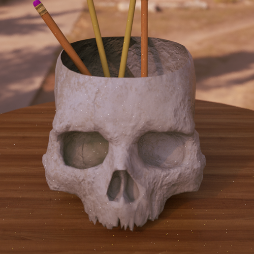 Skull Pencil Container 3D model