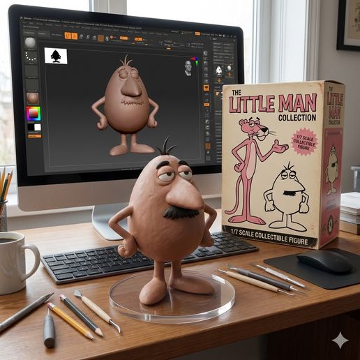 THE LITTLE MAN: The Pink Panther's Rival! 🎨 Retro 3D Model