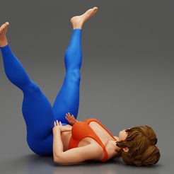 Girl-00.jpg Archivo 3D Modelo de impresión 3D de una mujer en postura de yoga sentada en ángulo recto・Modelo para descargar e imprimir en 3D, 3DGeshaft