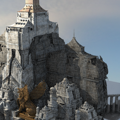 FLOATING-CITY-Cddd.628.png Download OBJ file Classical Fantasy style Cliff tower City • Object to 3D print, aramar