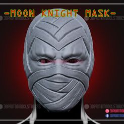 UTTAR CIT @ 3DPRINTMODELSTORE Fichier 3D Masque Moon Knight - Casque Cosplay Marvel・Design pour impression 3D à télécharger, 3DPrintModelStoreSS