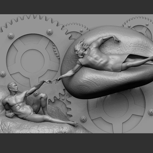 The Creation of Adam 3D model