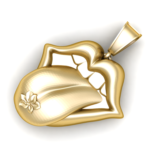 render2.png MOUTH TOUNGH FLOWER DESIGN PENDANT 3D PRINTABLE MODEL