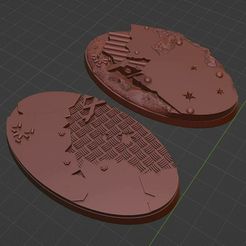 Space-Ork-90mmx53mm-bases-x2-01.jpg Archivo 3D Space Ork 90mmx53mm Bases x2 wh40k pieza de terreno inspirado・Modelo imprimible en 3D para descargar